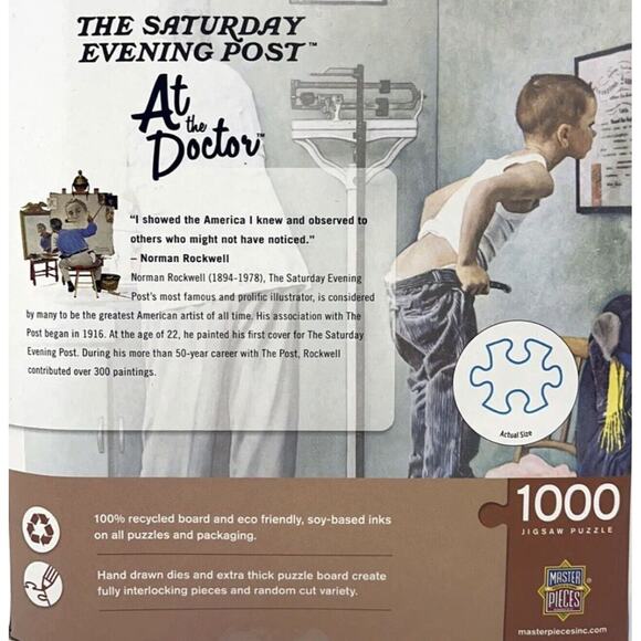Masterpieces 1000 Piece Jigsaw Puzzle At the Doctor by Norman Rockwell NEW - Picture 10 of 10